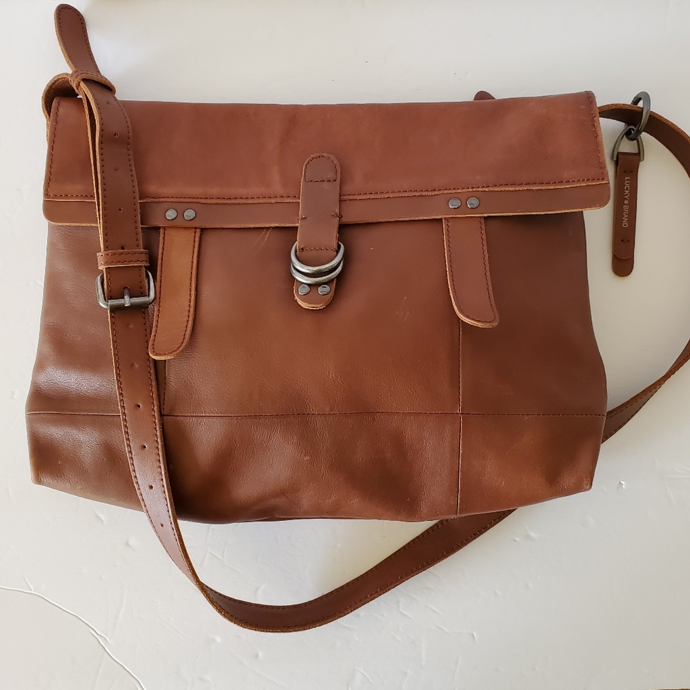💥SOLD💥Lucky Brand Dempsey Leather Messenger Bag - Picture 4 of 15